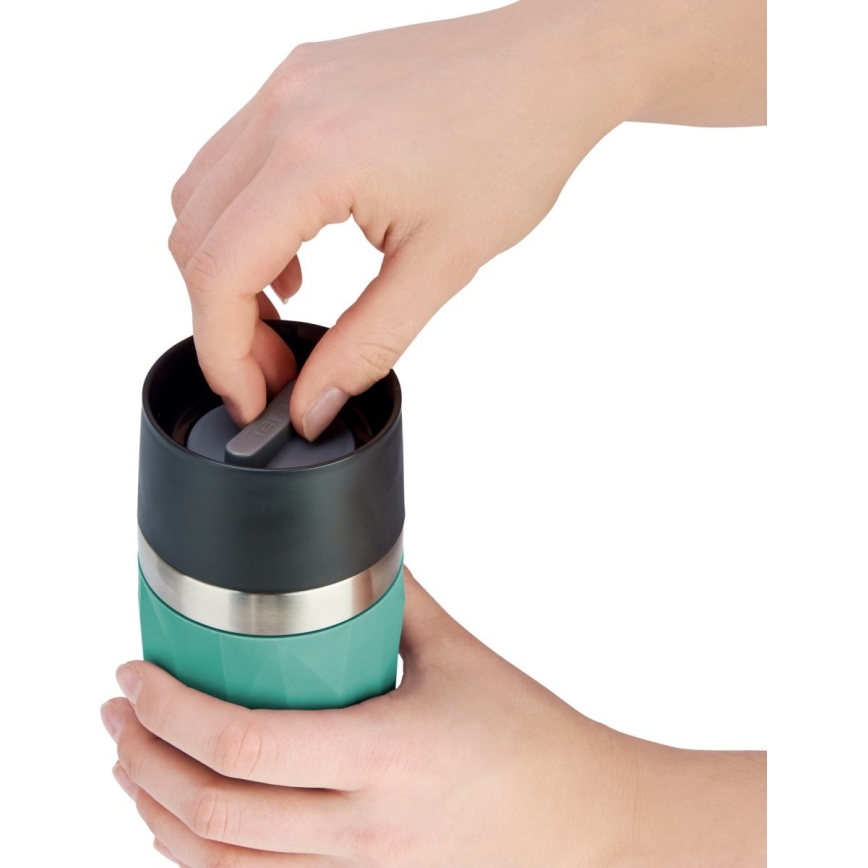 Cană termos Tefal 300 ml COMPACT MUG oțel inoxidabil/verde