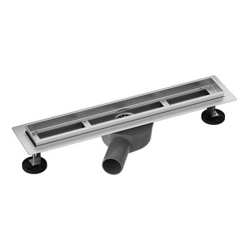 Canal de scurgere 55 x 7,6 cm, argintiu/gri