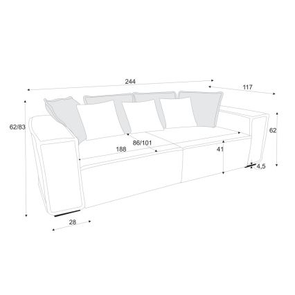 Canapea BOLZANO neagră