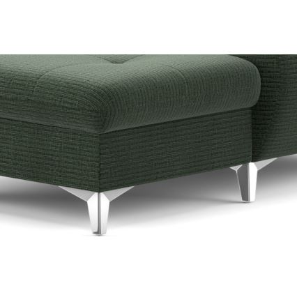 Canapea colțar extensibilă în formă de U CATANIA cu spațiu de depozitare, stânga, verde