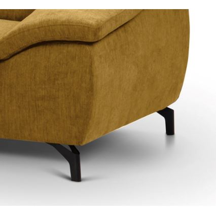 Canapea colțar extensibilă în formă de L BRESCIA cu spațiu de depozitare, versiunea stânga, galbenă