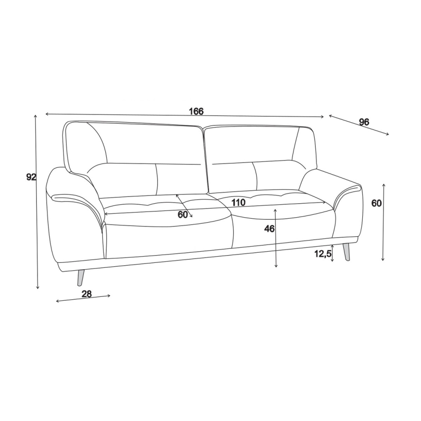 Canapea dublă LIVORNO neagră