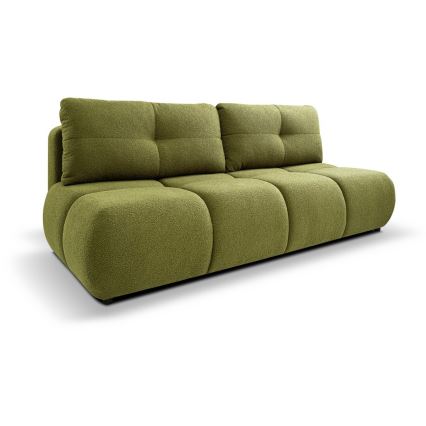 Canapea extensibilă 3 locuri cu spațiu de depozitare NUORO, verde