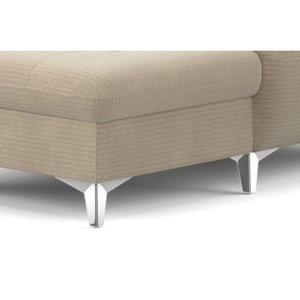 Canapea colțar extensibilă în formă de U CATANIA cu spațiu de depozitare, versiunea stânga, culoare bej