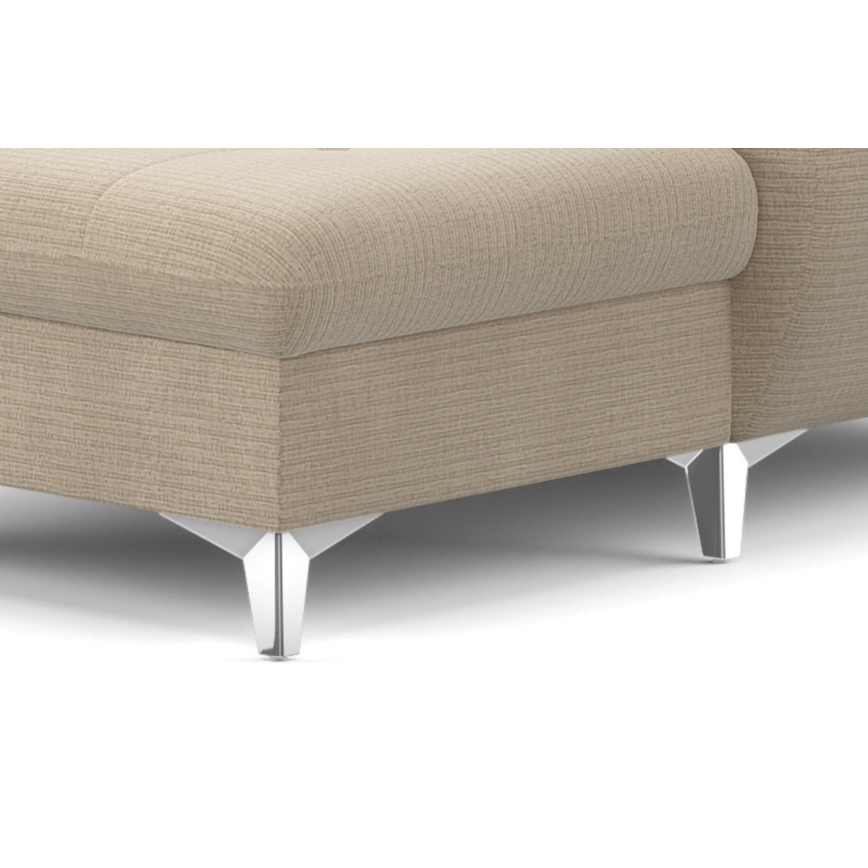 Canapea colțar extensibilă în formă de U CATANIA cu spațiu de depozitare, versiunea stânga, culoare bej