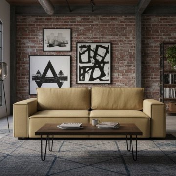 Canapea extensibilă RONDA, 3 locuri, cu spațiu de depozitare, portocalie