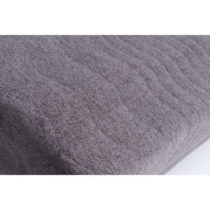 Canapea tapițată extensibilă PAUL, 3 locuri, pentru utilizare zilnică, cu cotiere, gri