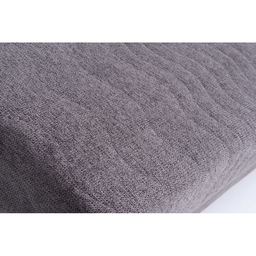 Canapea extensibilă tapițată PAUL, 3 locuri, ideală pentru dormit zilnic, fără cotiere, gri