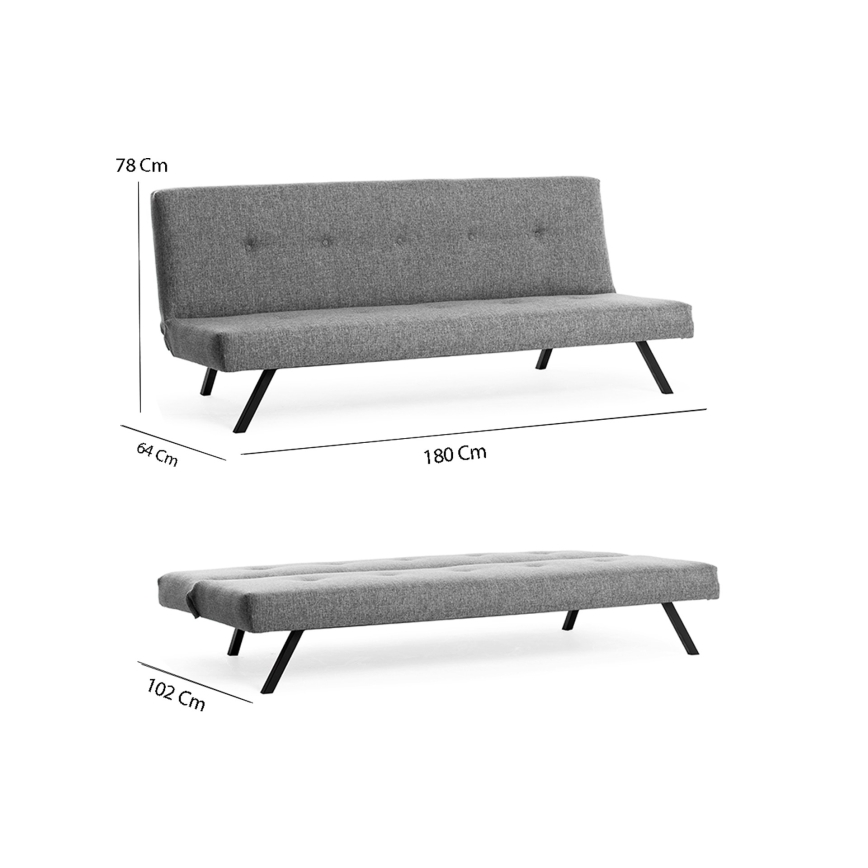 Canapea LOKO, 2 locuri, gri deschis
