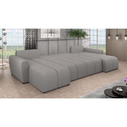 Canapea tapițată extensibilă universală în formă de U NEWPORT, gri