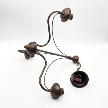 Candelabru ANTON pe lanț, 3x E14/15W/230V, finisaj bronz