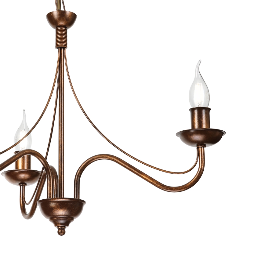 Candelabru ANTON pe lanț, 3x E14/15W/230V, finisaj bronz