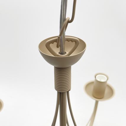 Candelabru ANTON pe lanț, 5xE14/60W/230V, bej