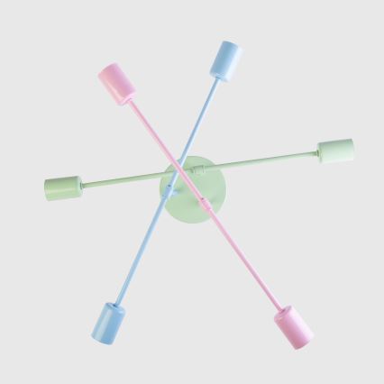 Candelabru aplicat CAMBRIDGE, 6 x E27, 15 W, 230 V, verde/albastru/roz