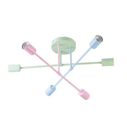 Candelabru aplicat CAMBRIDGE, 6 x E27, 15 W, 230 V, verde/albastru/roz