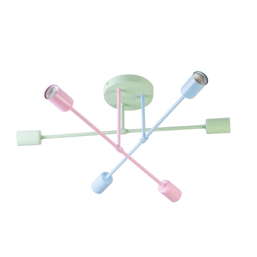 Candelabru aplicat CAMBRIDGE, 6 x E27, 15 W, 230 V, verde/albastru/roz