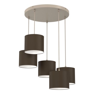 Candelabru ARDEN pe cablu 5xE27/15W/230V bej/maro