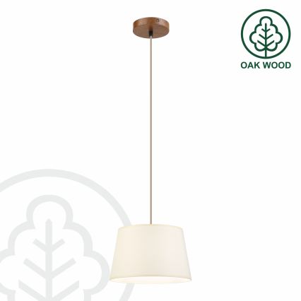Candelabru cu cablu AIDA 1xE27/15W/230V Ø 25 cm stejar/crem