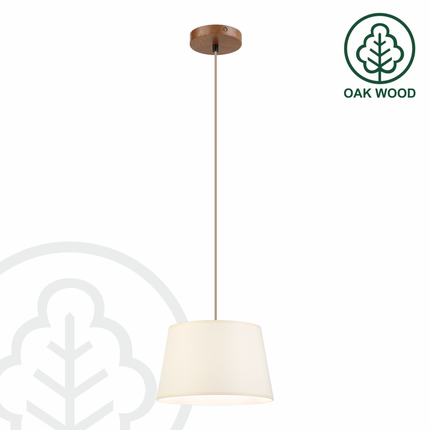 Candelabru cu cablu AIDA 1xE27/15W/230V Ø 25 cm stejar/crem