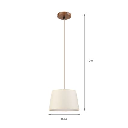Candelabru cu cablu AIDA 1xE27/15W/230V Ø 25 cm stejar/crem