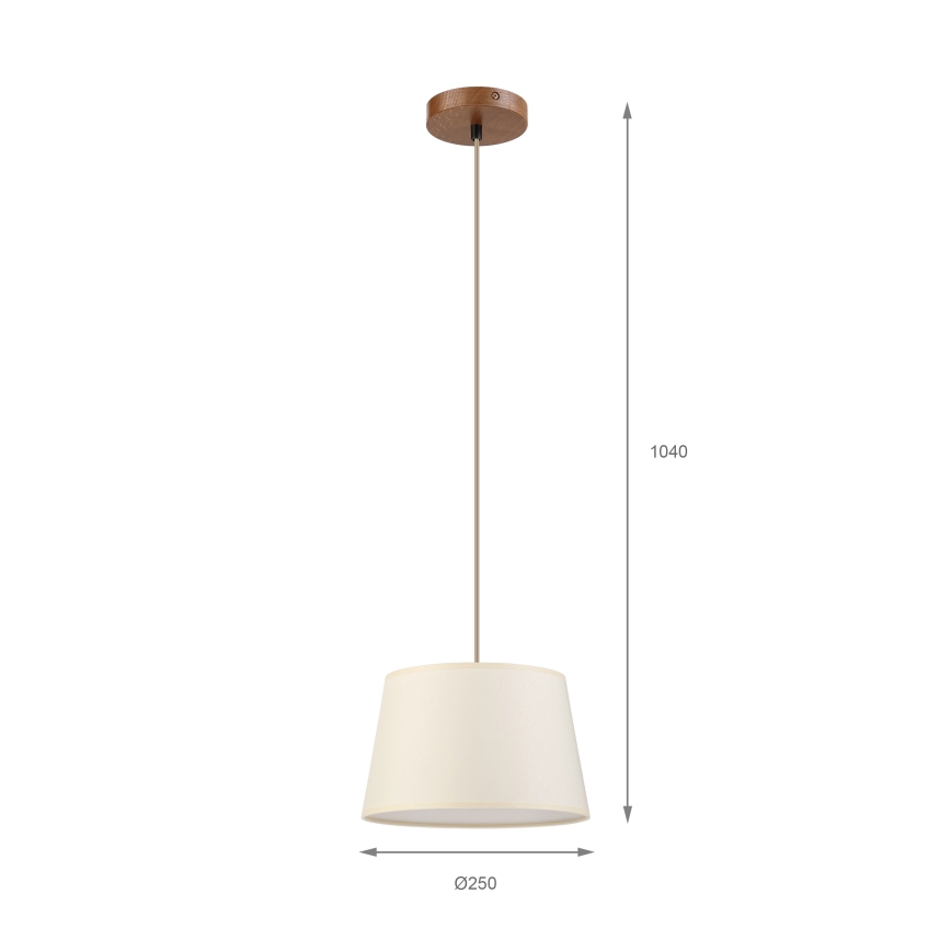 Candelabru cu cablu AIDA 1xE27/15W/230V Ø 25 cm stejar/crem