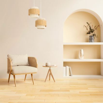 Candelabru cu cablu BOHO 2xE27/60W/230V iută/crem