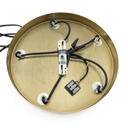 Candelabru cu cablu CRISTAL 5xE14/15W/230V alamă/negru fumuriu