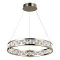 Candelabru cu cristale LED reglabil pe cablu ENRIQUE, 40W, 230V, 3000–6000K, diam. 60 cm, telecomandă inclusă