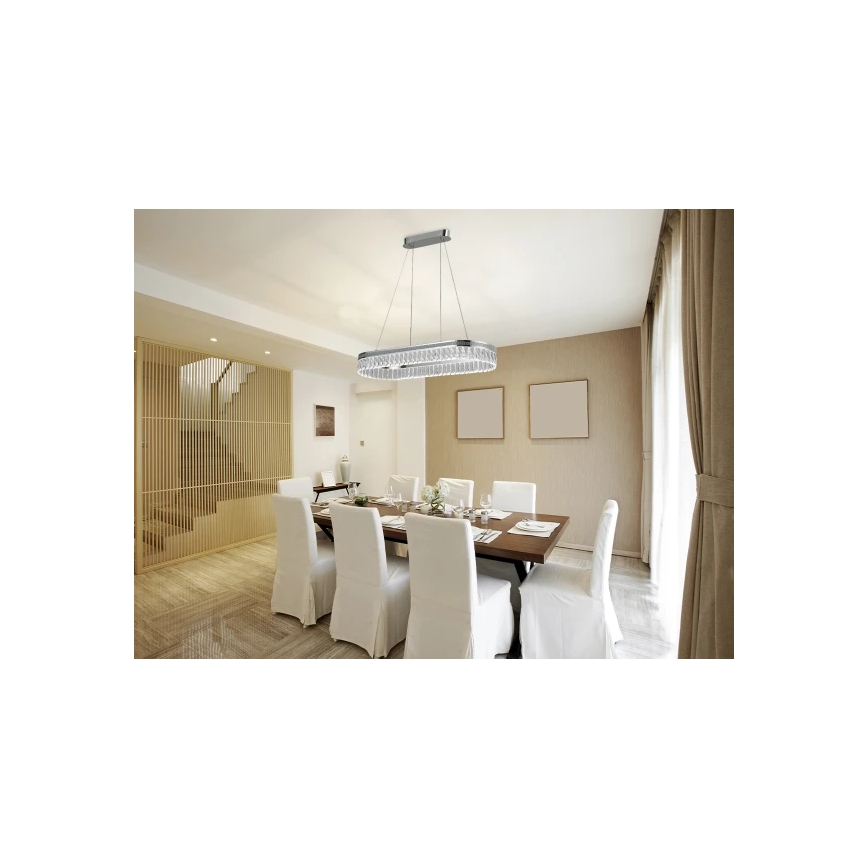 Lustru cu cristale LED reglabil pe cablu THALIA LED/50W/230V 3000-6000K + telecomandă