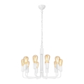 Candelabru cu lanț, 10 x E27, 60 W, 230 V, alb