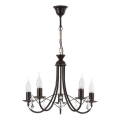 Candelabru cu lanț ANGELIKA 5xE14/10W/230V negru