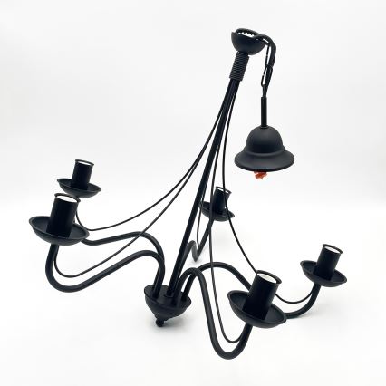 Candelabru cu lanț ANTON 5xE14/15W/230V negru