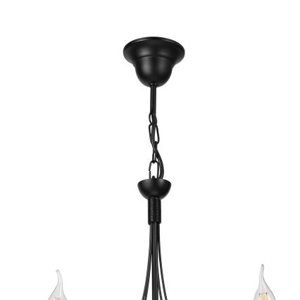Candelabru cu lanț ANTON 5xE14/15W/230V negru