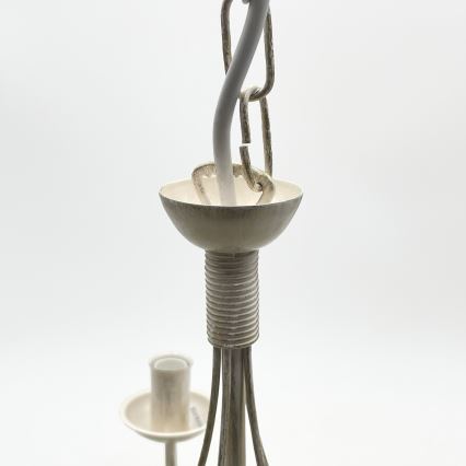 Candelabru cu lanț ANTON 5xE14/60W/230V alb patinat