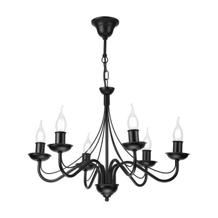 Candelabru cu lanț ANTON 6xE14/60W/230V, negru