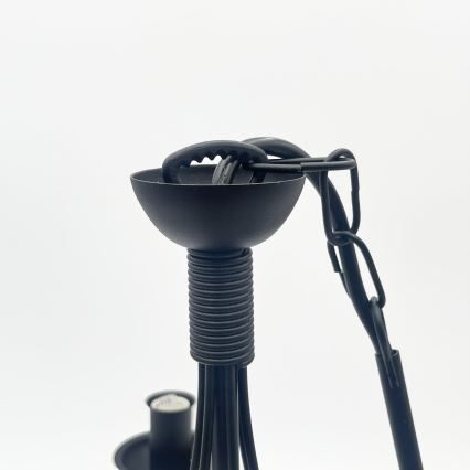 Candelabru cu lanț ANTON 6xE14/60W/230V, negru