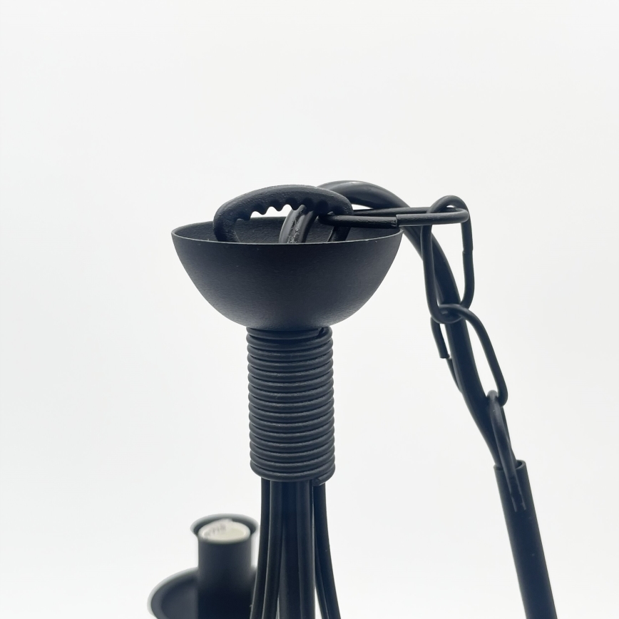 Candelabru cu lanț ANTON 6xE14/60W/230V, negru