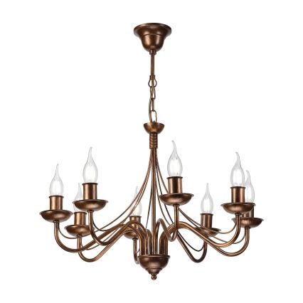 Candelabru cu lanț ANTON 8xE14/60W/230V bronz