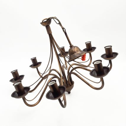 Candelabru cu lanț ANTON 8xE14/60W/230V bronz
