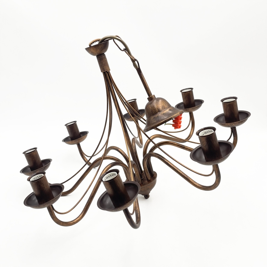 Candelabru cu lanț ANTON 8xE14/60W/230V bronz