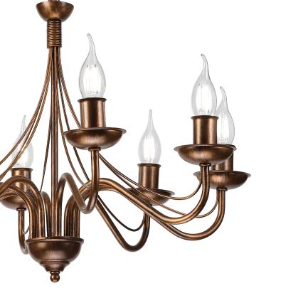 Candelabru cu lanț ANTON 8xE14/60W/230V bronz