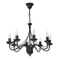 Candelabru cu lanț ANTON 8xE14/60W/230V negru
