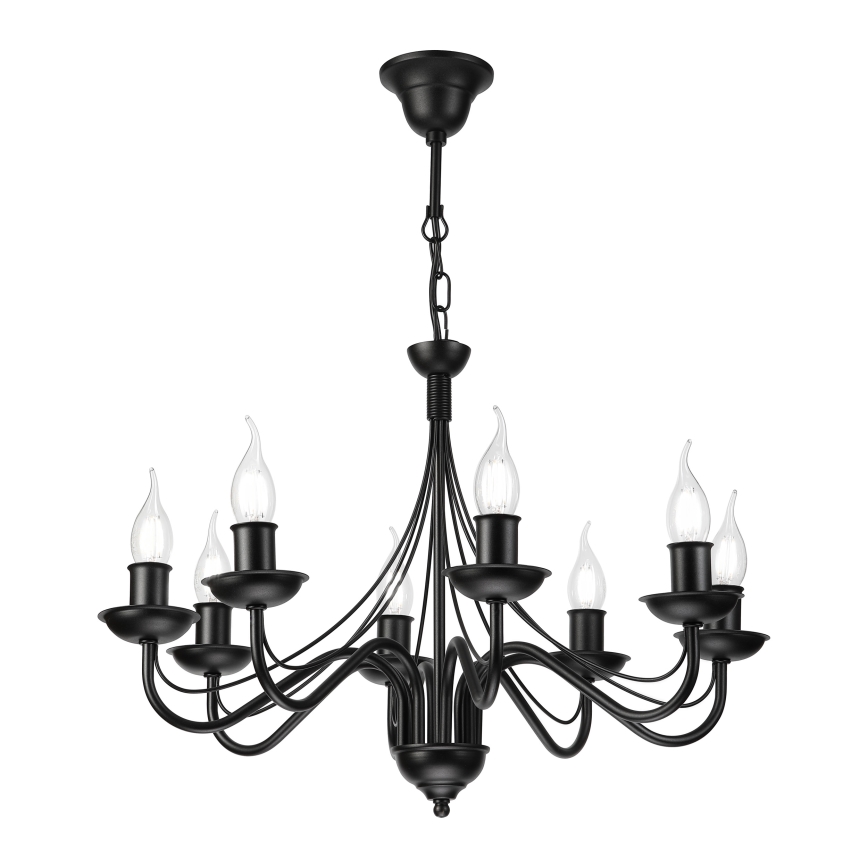 Candelabru cu lanț ANTON 8xE14/60W/230V negru