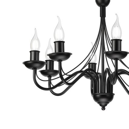 Candelabru cu lanț ANTON 8xE14/60W/230V negru