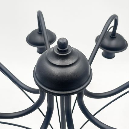 Candelabru cu lanț ANTON 8xE14/60W/230V negru