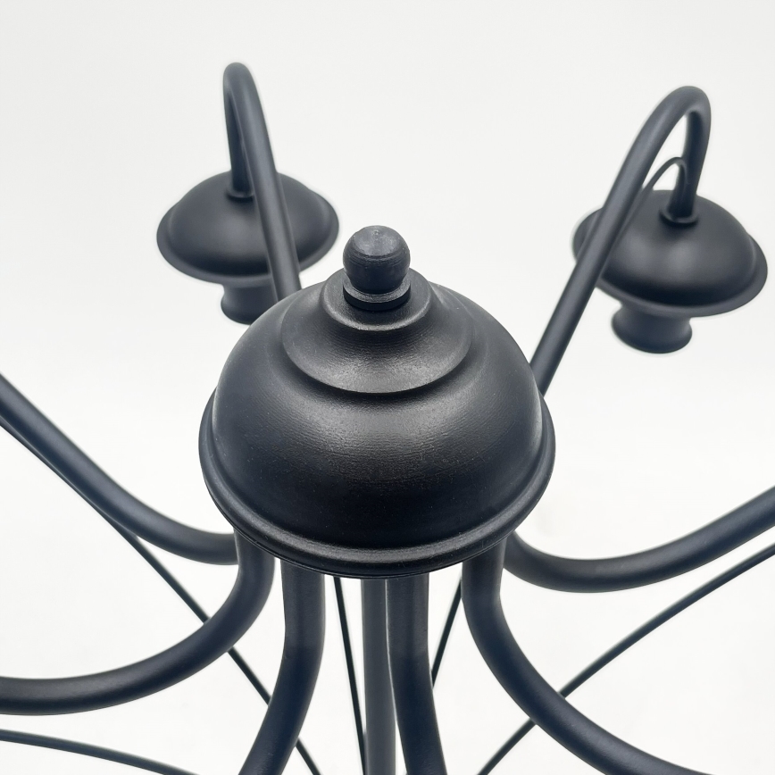 Candelabru cu lanț ANTON 8xE14/60W/230V negru