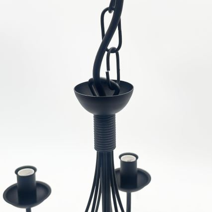 Candelabru cu lanț ANTON 8xE14/60W/230V negru