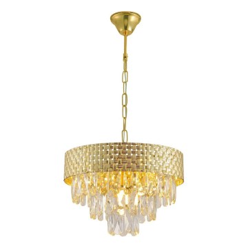 Candelabru cu lanț CHARLIZE 4xE14/10W/230V auriu