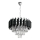 Candelabru cu lanț CRISTAL 5xE14/10W/230V negru/crom mat