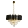 Candelabru cu lanț CRISTAL 7xE14/10W/230V Ø 48 cm negru/auriu